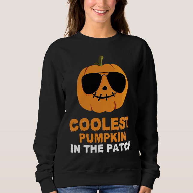 Coolest Pumpkin In The Patch Funny Halloween Kids  Sweatshirt (Vorderseite)