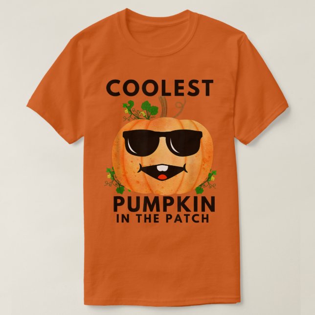 Coolest Pumpkin In The Patch Pumpkin With Sunglass T-Shirt (Design vorne)