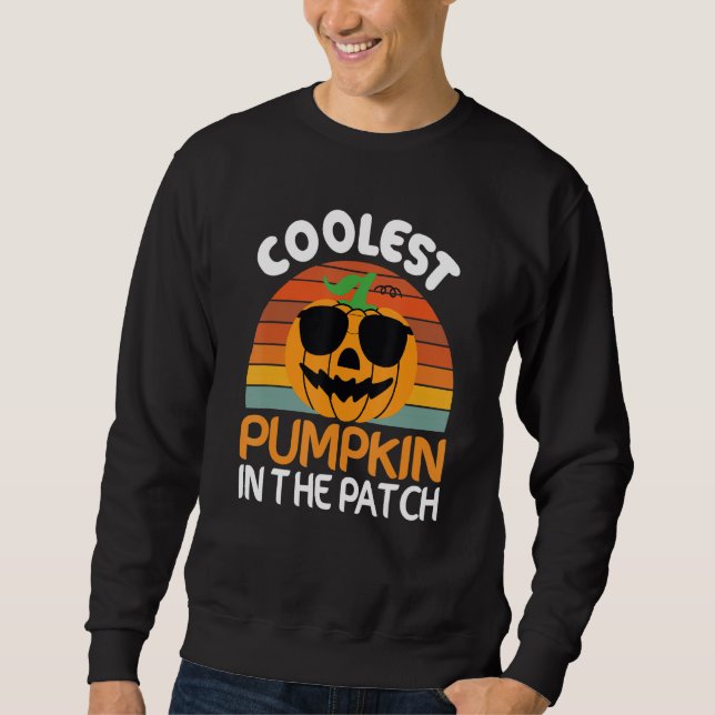 Coolest  Quote Pumpkin In The Patch Halloween Boys Sweatshirt (Vorderseite)