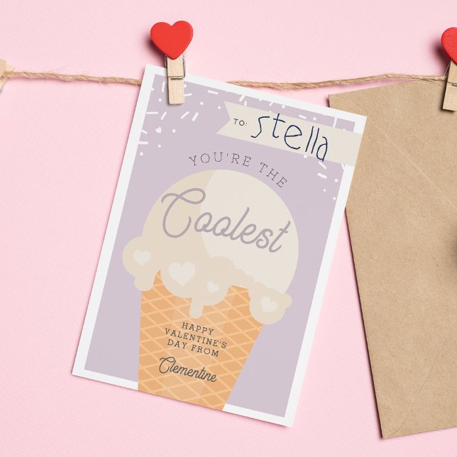 Coolest Scoop Classroom Valentine's Day Card Einladung (Von Creator hochgeladen)
