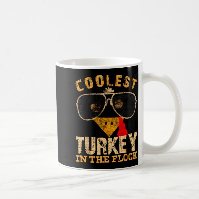 Coolest Turkey In Flock Thanksgiving Funny Turkey  Kaffeetasse (Rechts)