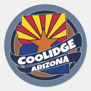Coolidge Arizona Fahne platzte rund Aufkleber