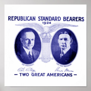 Coolidge-Dawes 1924 gerahmtes Plakat