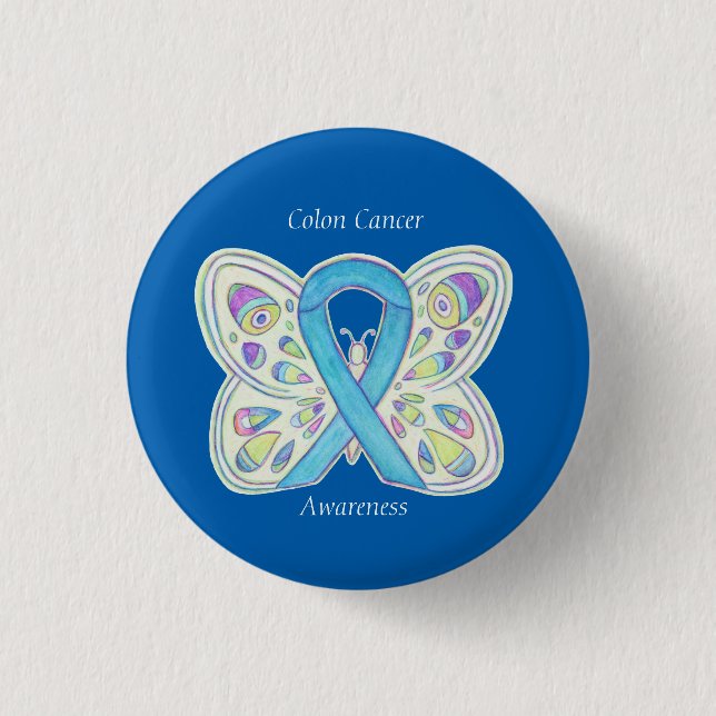 Coolon Cancer Butterfly-Button Button (Vorderseite)
