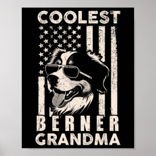 Coolste Berner Oma Vintage Amerikanische Flagge Lu Poster