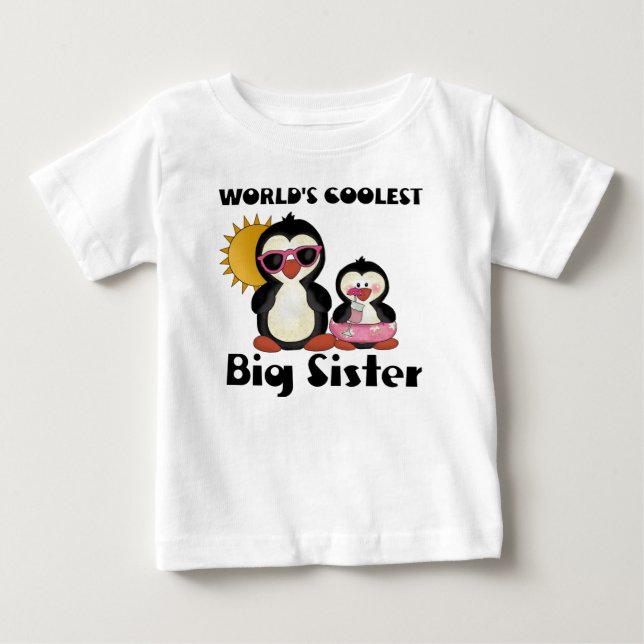 Coolste Big Sister Penguin Baby T-shirt (Vorderseite)