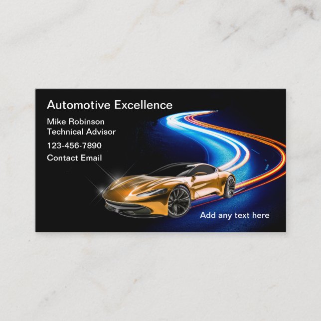 Coolste Business Cards für den Automobilsektor Visitenkarte (Vorderseite)