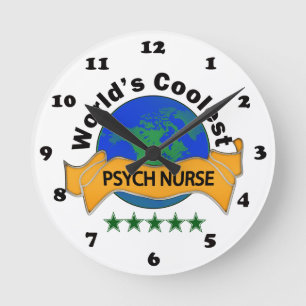 Coolste der Psych der Welt Krankenschwester Runde Wanduhr