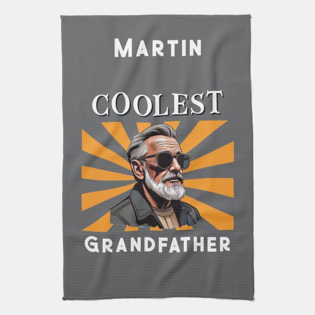 Coolste Großvater Funny Retro Coole Sonnenbrille Geschirrtuch (Vertikal)
