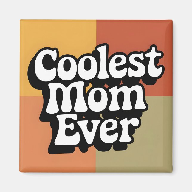 Coolste Mama je Retro Groovittext Magnet (Vorne)