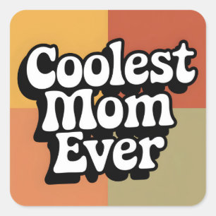 Coolste Mama je Retro Groovittext Quadratischer Aufkleber