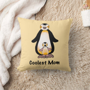 Coolste-Mama-Pinguinfamilien-Design Kissen