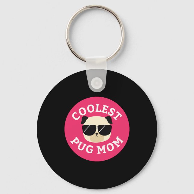 Coolste Mops-Mama Schlüsselanhänger (Vorderseite)