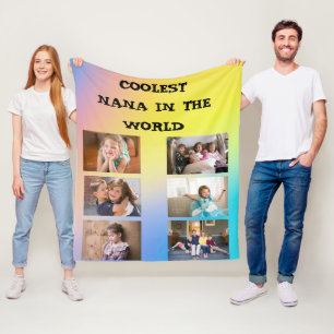Coolste Nana in den Fotos der 6-Familie der Welt Fleecedecke