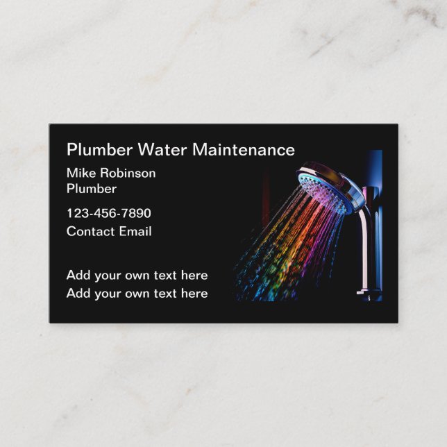 Coolste Plumber Theme Showwater Business Cards Visitenkarte (Vorderseite)