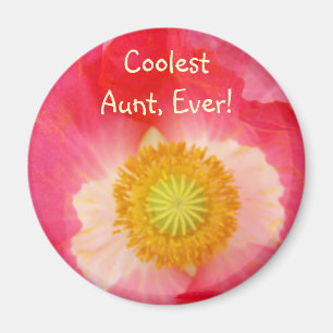 Coolste Tante je! Magnet-Geschenke Rosa Roter Mohn Magnet