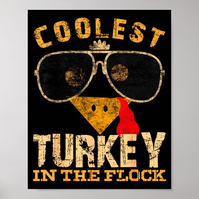Coolste Truthahn in Herde Thanksgiving Lustiger Tr Poster (Vorne)