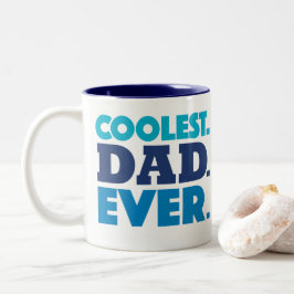 Coolste Vater-überhaupt Tasse, blau Zweifarbige Tasse