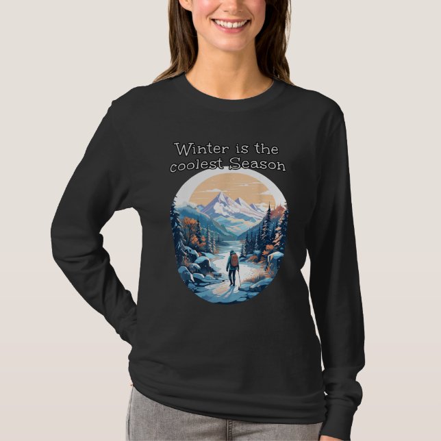 Coolste Winterabenteuer mit Bergen und Schnee T-Shirt (Vorderseite)