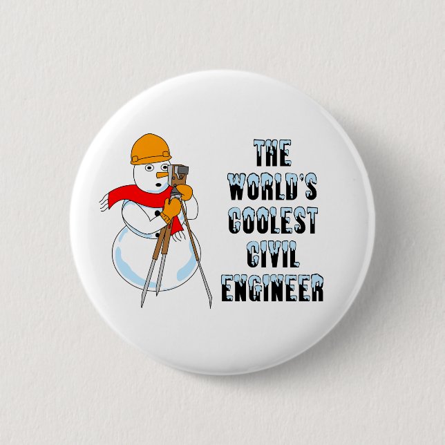 Coolste Zivile Ingenieur-Golfbälle Button (Vorderseite)