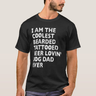Coolster bärtiger tätowierter bierliebender Hundep T-Shirt