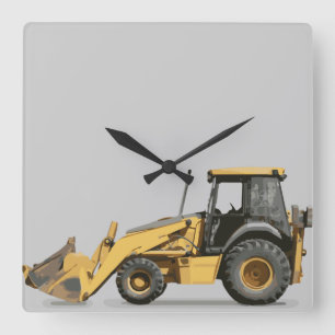 Coolster Bau-Bagger-Gräber Quadratische Wanduhr