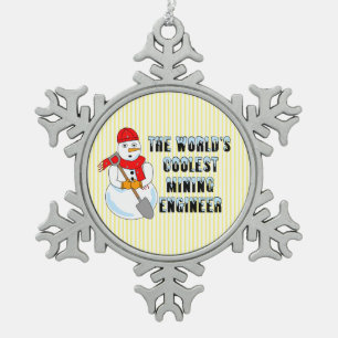 Coolster Bergbauingenieur Schneemann Schneeflocken Zinn-Ornament