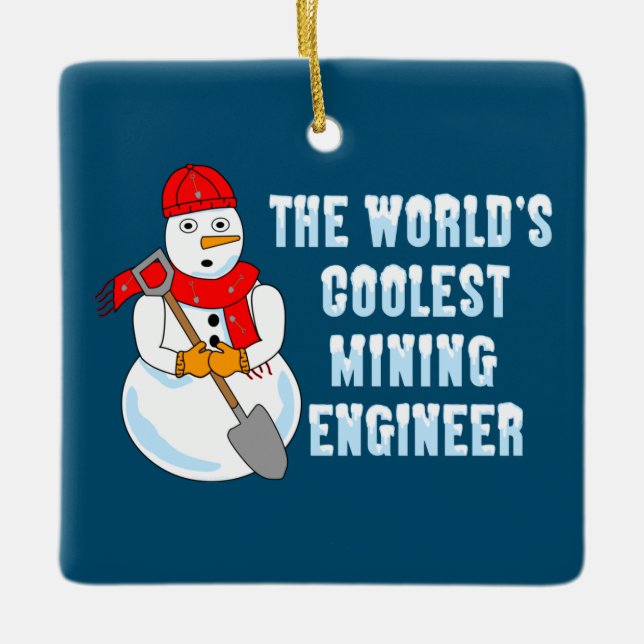 Coolster Bergbauingenieur Snowman Keramikornament (Vorderseite)