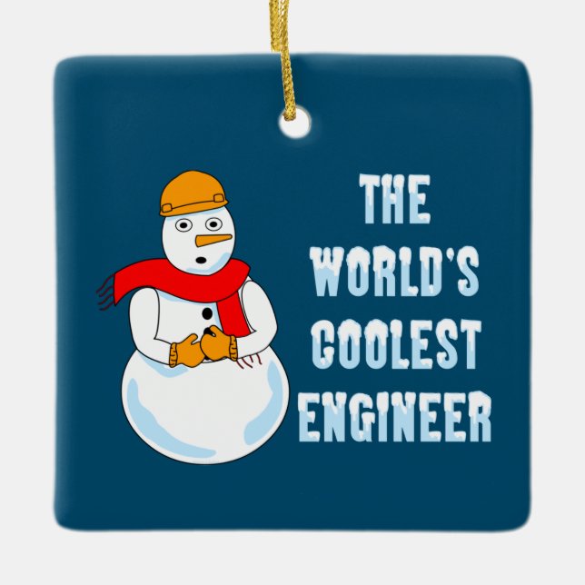 Coolster Ingenieur Snowman Keramikornament (Vorderseite)