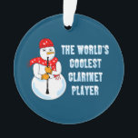 Coolster Klarinettenspieler Snowman Ornament<br><div class="desc">Ein humorvoller Holzblastee für Klarinettisten,  Schulmusiklehrer und Holzblasstudenten in Konzerten und Marching-Band.</div>