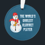 Coolster Klarinettenspieler Snowman Ornament<br><div class="desc">Ein humorvoller Holzblastee für Klarinettisten, Schulmusiklehrer und Holzblasstudenten in Konzerten und Marching-Band.</div>