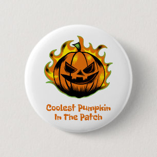 Coolster Kürbis im Patch Lustiger Halloween-Mann Button