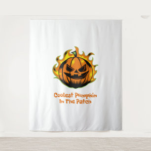 Coolster Kürbis in das PatchsonnenHalloween-Rennen Wandteppich