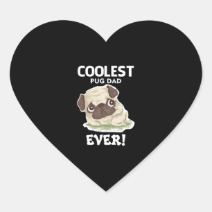 Coolster Mops Vater je Herz-Aufkleber