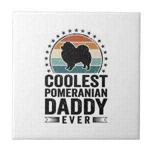 Coolster Pomeranian Papa Vintage Hund Papa Shirt_1 Fliese