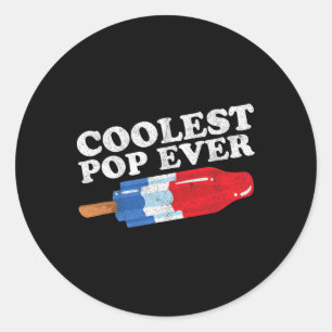 Coolster Pop je Popsicle Funny Retro Bomb Väter Runder Aufkleber