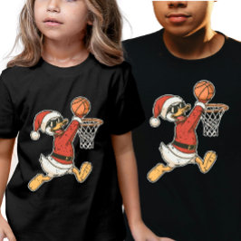 Coolster Sportlicher Weihnachts-Enten-Slam-Dunk Tri-Blend Shirt