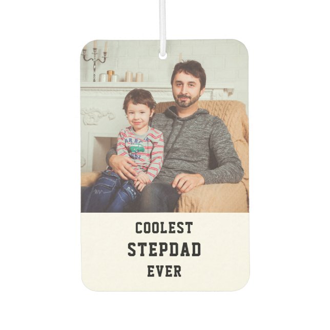 Coolster Stepdad je Personalisierter FotoCollage Autolufterfrischer (Vorderseite)