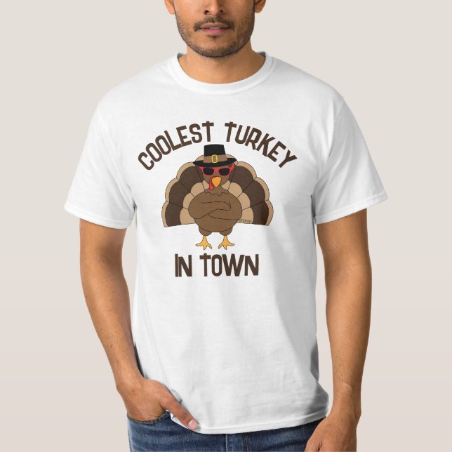 Coolster Truthahn Erntedank cooler Spaß T-Shirt (Vorderseite)