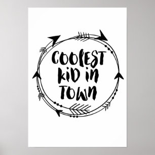 Coolstes Kind in der Stadt drucken schwarz-weiß De Poster