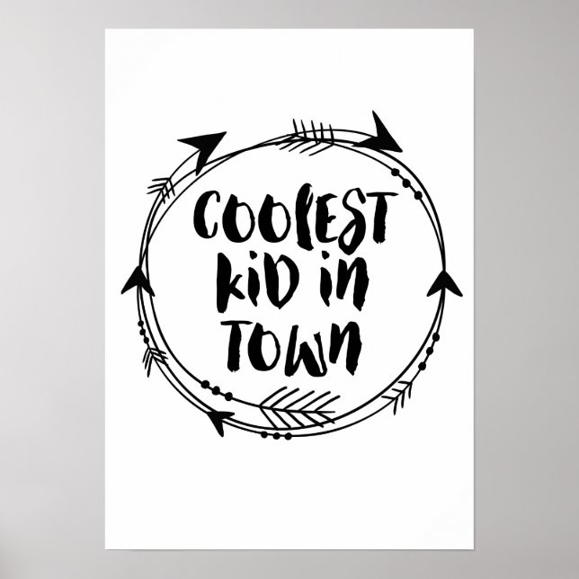 Coolstes Kind in der Stadt drucken schwarz-weiß De Poster (Vorne)