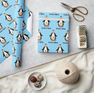 Coolstes Pinguin-Familien-Design für Mütter Geschenkpapier