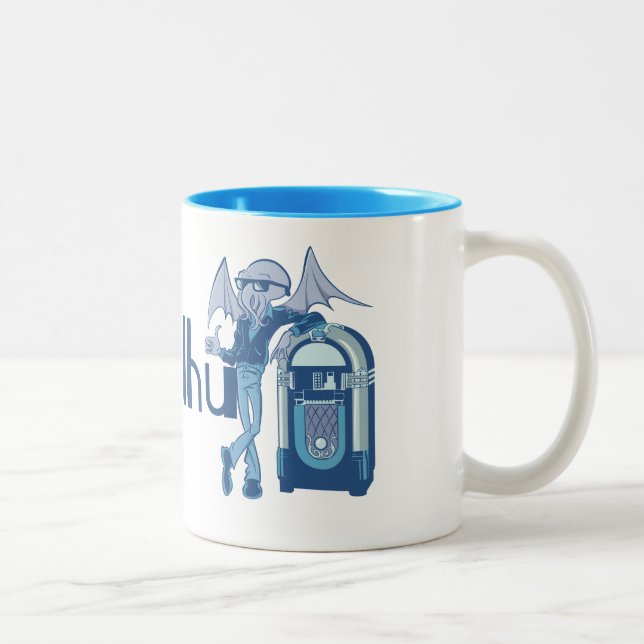 Coolthulhu (cooles Cthulhu) Zweifarbige Tasse (Rechts)