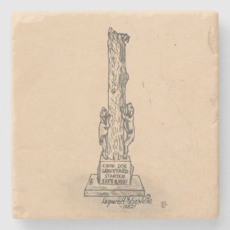 Coon Dog Marker Marmor Stone Untersetzer