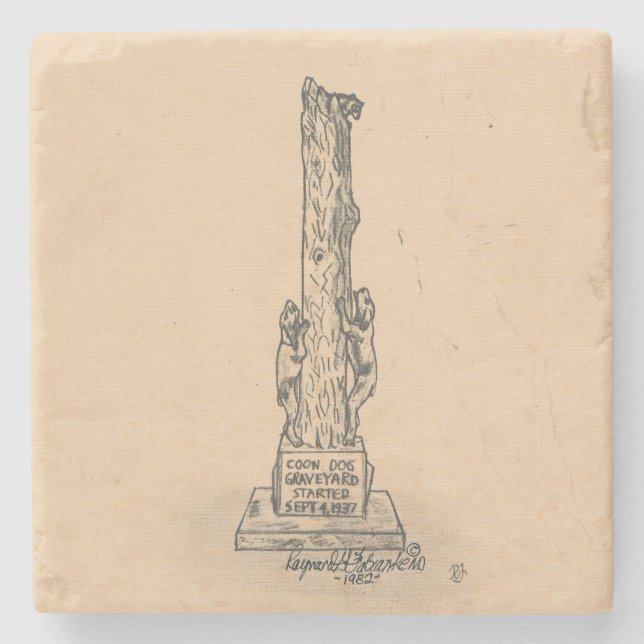 Coon Dog Marker Marmor Stone Untersetzer (Vorderseite)