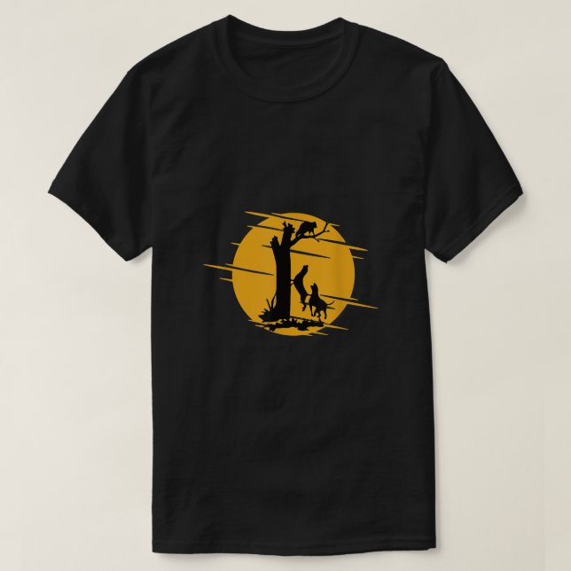 Coon Hound Hund Treeing A Raccoon Howling Fun Coon T-Shirt (Design vorne)