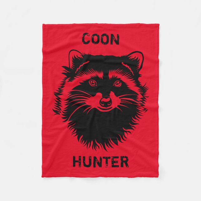 Coon Hunter mit Raccoon Fleecedecke (Vorderseite)