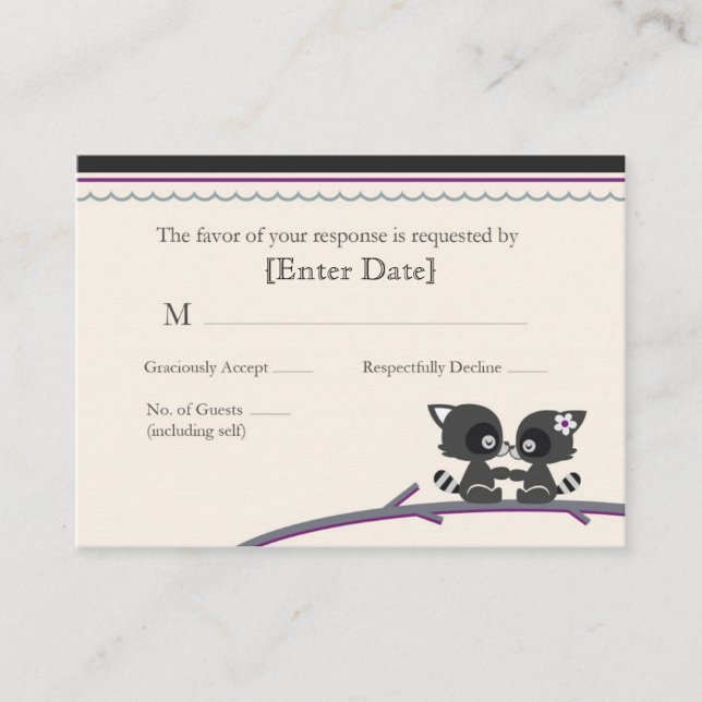Coon Wedding RSVP Cards Begleitkarte (Vorderseite)