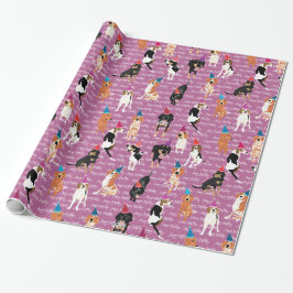 Coonhound-Geburtstag (Rosa) Geschenkpapier