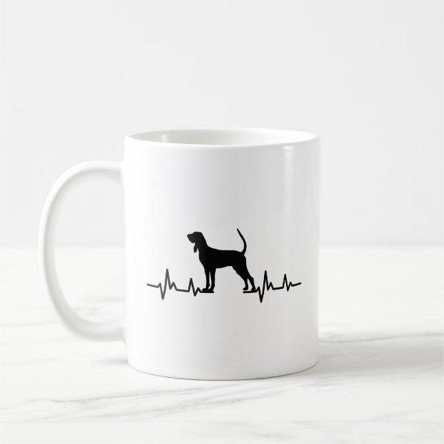 Coonhound Heartbeat Tasse (Links)